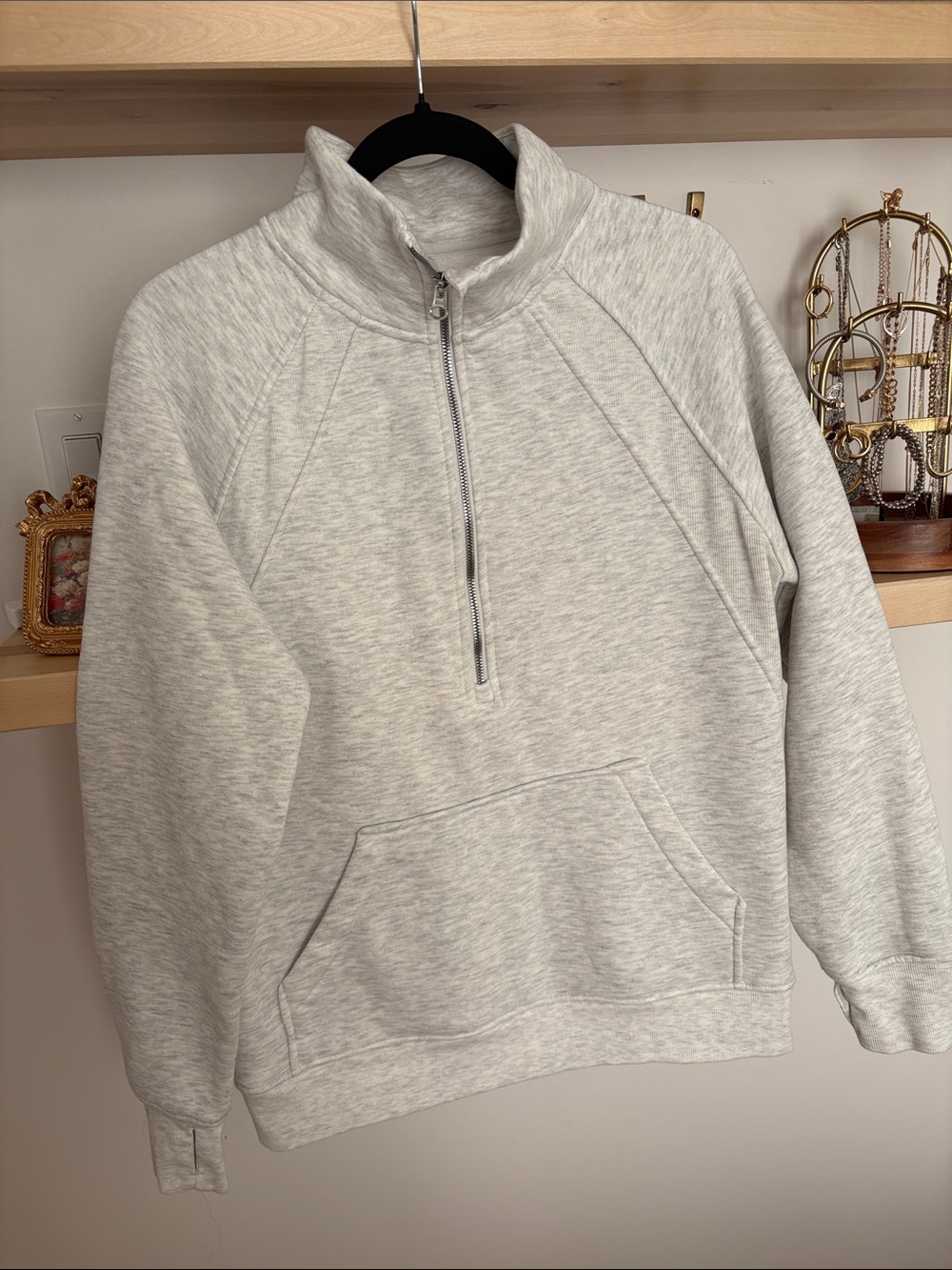 Danskin Light Heather Gray Half-Zip Pullover